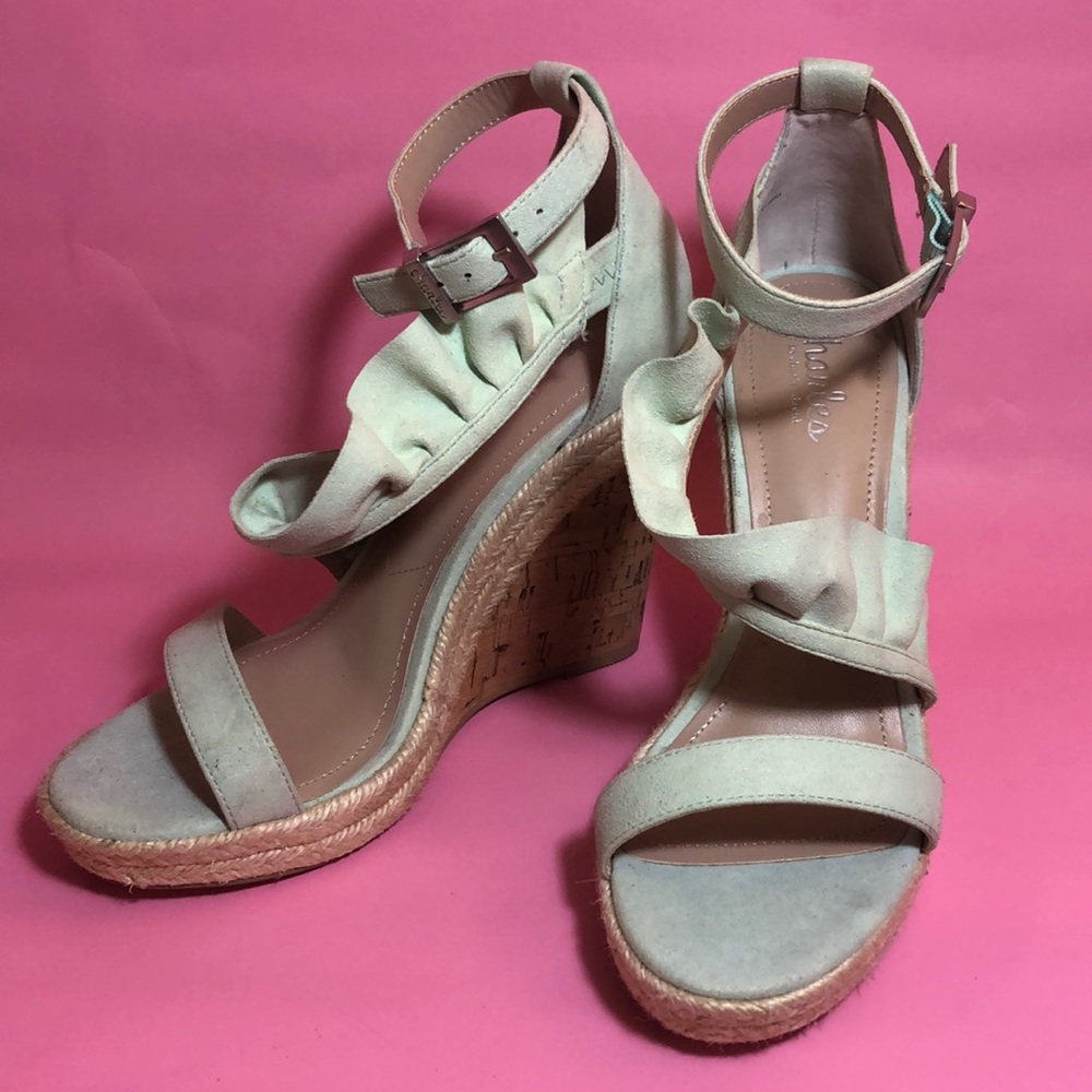 Charles David Wedge Mint Green Sandal